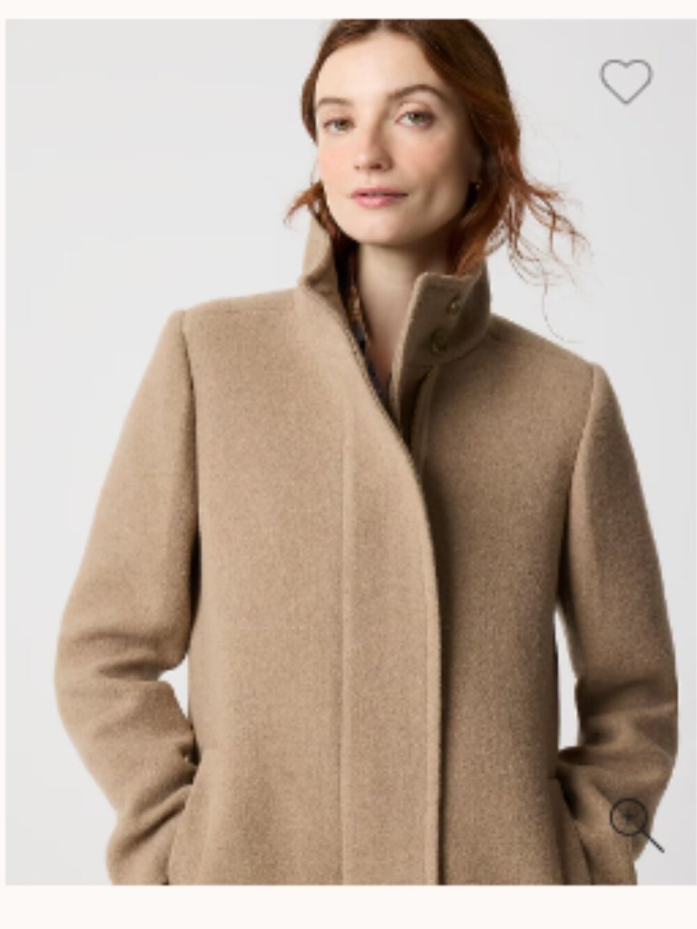 NWT J CREW City Coat Wool blend Camel Tan sz 12